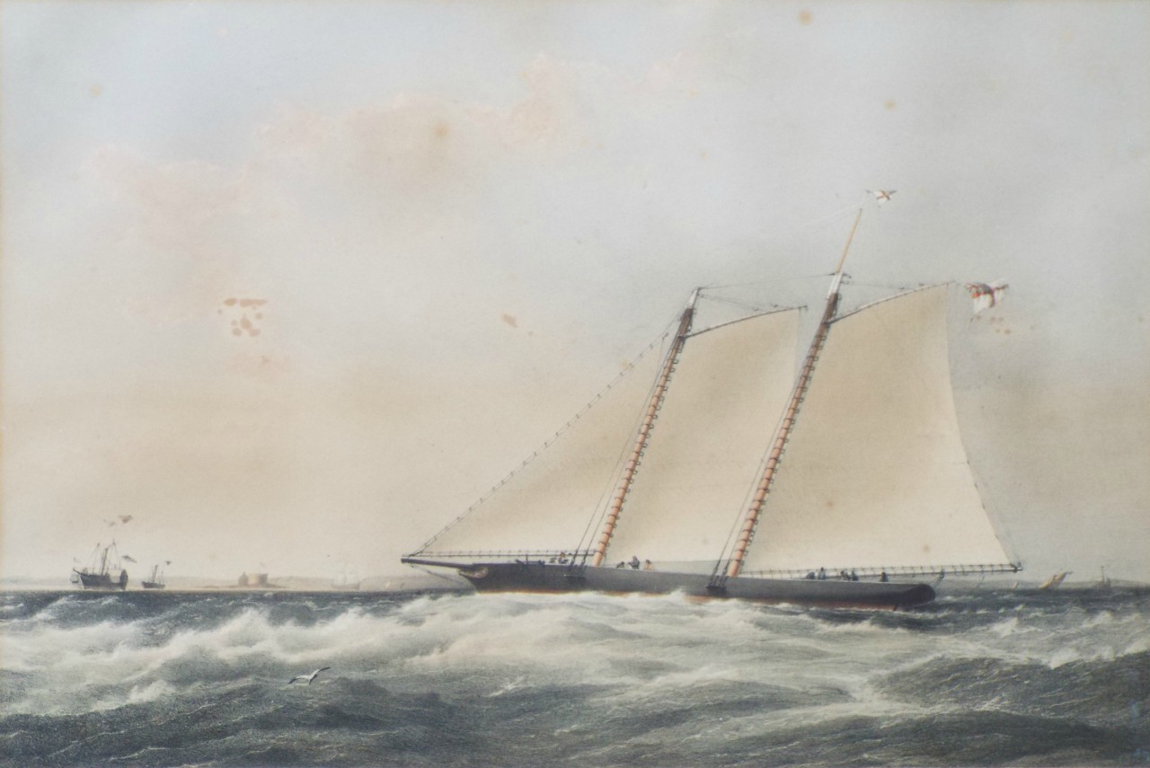 Lithograph - The Schooner Yacht Wyvern R.Y.S. 205 Tons - Picken